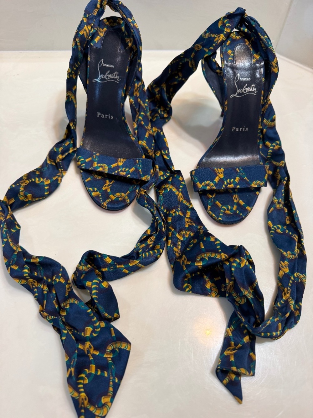 Christian Louboutin Du Desert Ankle Tie Heels